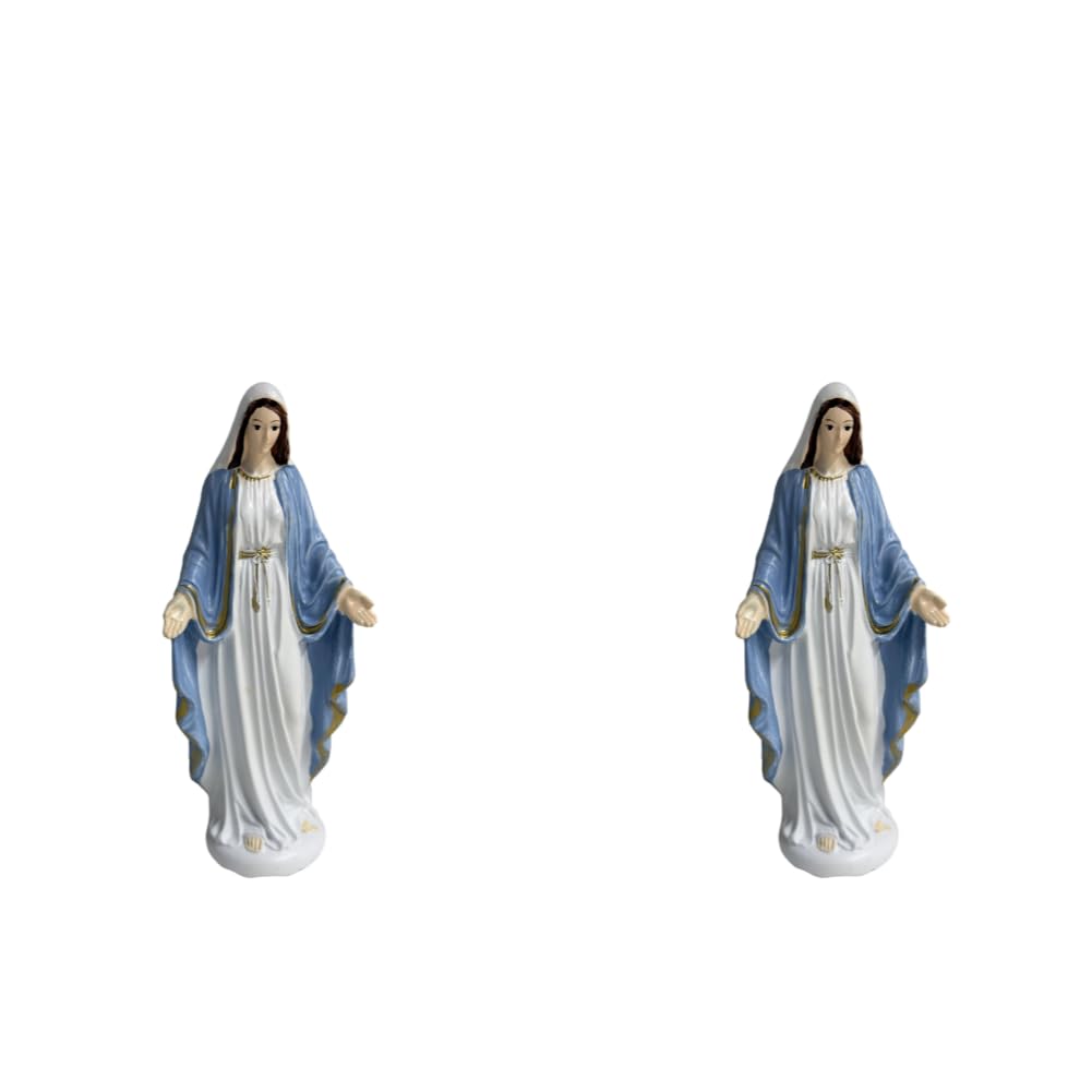 2pcs Virgin Mary Statue for Catholic Altar Decor, Resin Collectible Figure Our Lady of Guadalupe Figurine for Christian Prayer Altar Gift Home Decor Use In Prayer And Religious Decoration