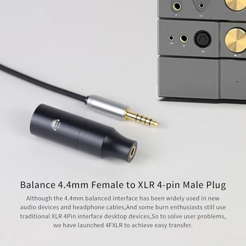 Conector de conversión 4 Pin XLR macho a 4.4MM hembra miniatura 6