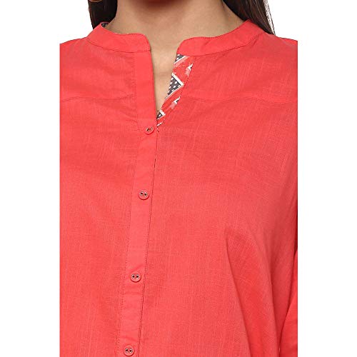 Image of STOP by Shoppers Womens Mandarin Collar Solid Tunic