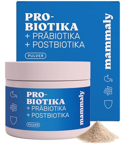 mammaly Probiotika & Präbiotika & Postbiotika Pulver für Deinen Hund - Kann bei Darmsanierung, Darmflora Aufbau, Magen- & Darmkur, Magenschutz unterstützen - 90g Pulver für Hunde, reicht 36-72 Tage