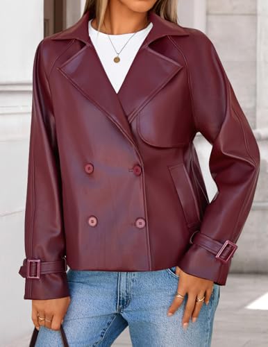 ZESICA Women's Button Faux Leather Jackets Oversized Fall Fashion Motorcycle Coats Outwear 2025 Winter Trendy Clothes4