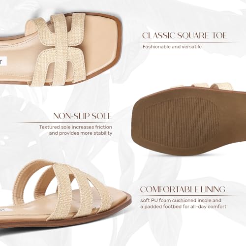 Artrotter Slides Beach Sandals for Women Comfortable Vacation Summer Shoes for Women Flat Sandals4