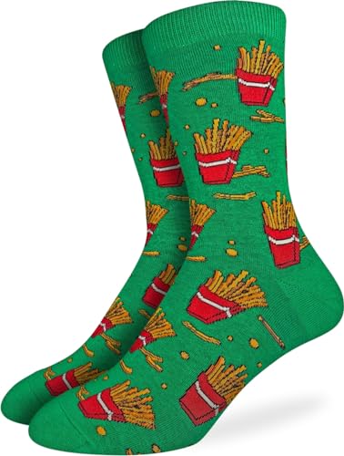 Good Luck Sock Men's French Fries Socks, Adult, Shoe Size 7-12