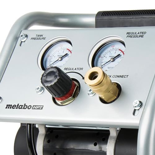 Metabo HPT Quiet Air Compressor, Portable 1 Gallon Oil-Free Air Compressor, Ultra-Quiet Operation at 59 dB, Universal Quick Coupler for Fast Tool Changes, Compact and Lightweight, EC28M