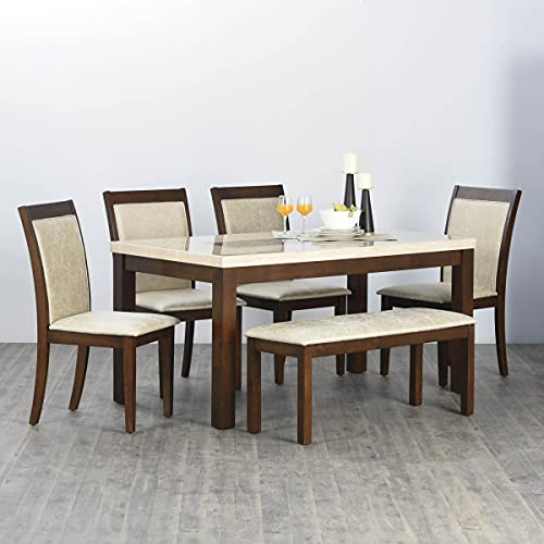 Image of Home Centre Harmony Sia Six-Seater Dining Table with 4 Chairs and 1 Bench