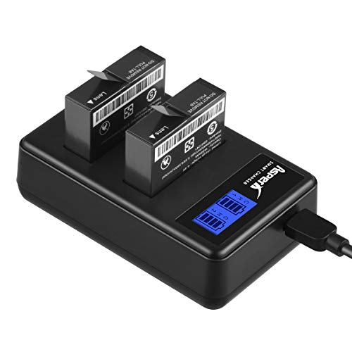 AZ16-1 Asperx Replacement Battery (2 Pack) and Dual USB Charger for Xiaomi YI 4K,Yi 4K+,Yi Lite,YI 360 VR Action Camera