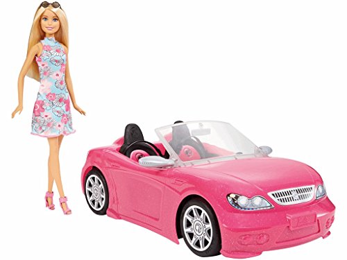 Muñeca Barbie con Convertible miniatura 2