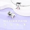 NUJIFFY Perles à breloques en argent sterling 925 pour bracelets et colliers, breloques en cristal pour passeport avion, sœur, livre, café, cœur, cadeau de remise de diplôme, bijoux pour femmes et #2