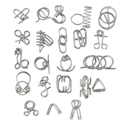 Image of Famous Quality Mind Challenging Game - Brain Teasers Metal Wire Puzzle - Best Toys for Gifts, Party Favors, Prizes, Disentanglement Puzzle Unlock Interlock - 12 Set-Assorted Easter Theme