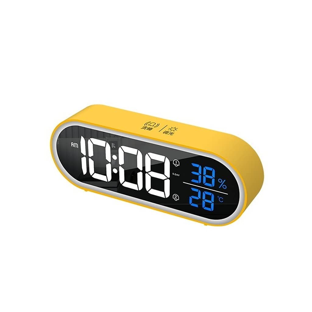HRWLY Little yellow duck alarm clock large screen mute bedside digital voice control electronic(3-pack)