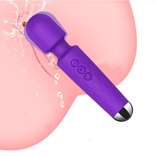 Powerful Vibrator Wand G Spot Cordless Rechargeable Vibrators with 20 Patterns 8 Intensity Quiet Clit Vibrator Clitoris Stimulation