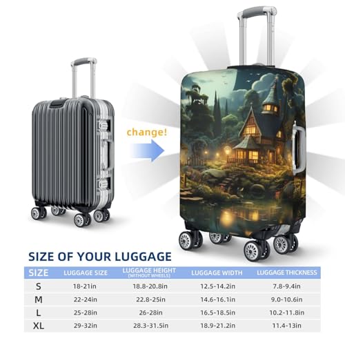 Luggage Cover for Travel Elastic Suitcase Cover Quiet Garden Luggage Covers Fashion Suitcase Protector Thickened Baggage Cover Dustproof Suitcase Sleeve Fits 18-32 Inch Luggage2