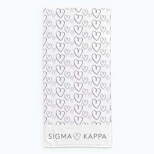 Sorority Shop Sigma Kappa Beach Towel- Lightweight Brand Design 64 x 30 Soft Microfiber Beach Towel Lightweight and Durable Sigma Kappa Towel Water Absorption Quick Dry