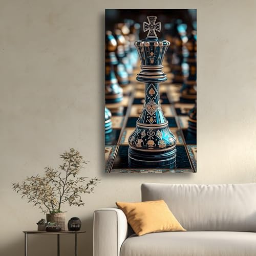 Toile échecs noir et or, tableau de jeu de stratégie