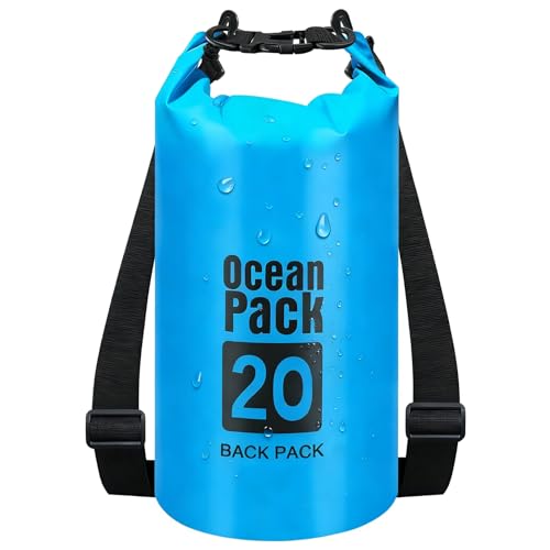 Image of Waterproof Dry Bag,20L Roll Top Lightweight Dry Storage Bag Backpack for Hiking, Backpacking, Kayaking, Camping, Swimming, Boating