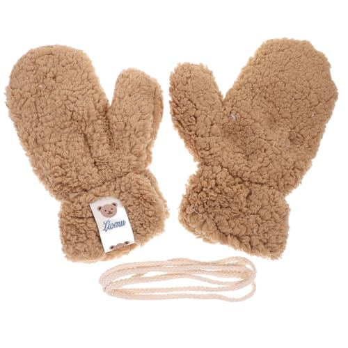 SAFIGLE Cartoon Fleece Mittens for Girls Thick Warm Winter Gloves Set Cute Animal Design Insulated Cold Weather Handwear for Boys and Girls for Cycling and Outdoor Activities