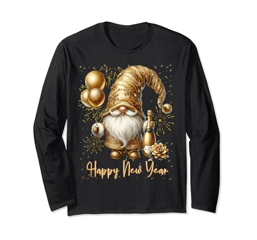 Chemise de gnomes Happy New Year 2024 Family Cheers Manche Longue