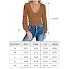 REORIA-Womens-Sexy-Deep-V-Neck-Double-Lined-Lantern-Long-Sleeve-Bodysuit-Tops-Jumpsuits Women’s Sexy Deep V Neck Lantern Sleeve Fitted Shirts Stretchy Double Lined Seamless Long Sleeve Bodysuits Leotards Jumpsuit Tops Orange Rust Medium
