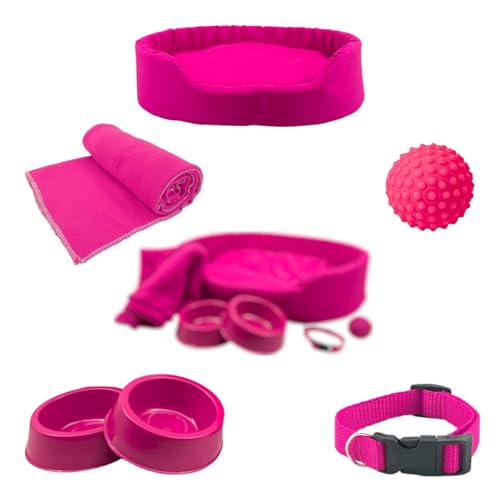 Kit Pet Grande Cama Europa com Mantinha e Acessórios Fofos (Rosa)