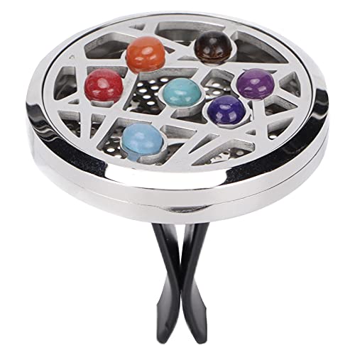 Car Diffusers Vent Clip, Air Freshener Vent Clip Aromatherapy Essential Oil Clip Locket Portable Stainless Steel Aromatherapy Diffusers with 4 Pads for Home Office(03)