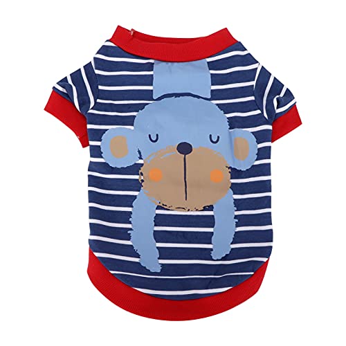 Gavigain Small Medium Maroon Striped Dog Hoodie, Soft Cotton Material, Breathable and Comfortable, for Small to Medium Dogs, Ideal for Fall and Spring (XS)