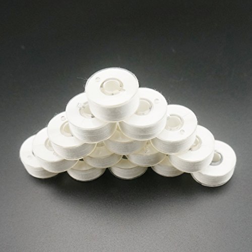 Image of New brothread 144pcs (96White + 48Black) 60S /2(90WT) Prewound Bobbin Thread Plastic Size A SA156 for Embroidery and Sewing Machine Cottonized Soft Feel Polyester Thread Sewing Thread
