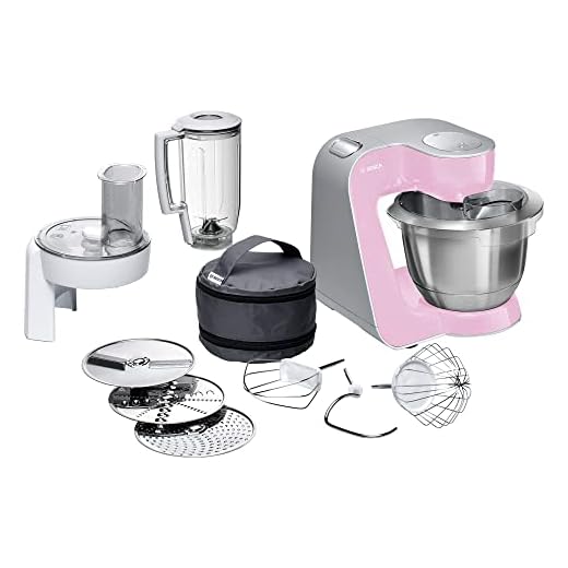 Bosch Hogar MUM58K20 Continúa MUM 5 CreationLine Robot Cocina, color Palo, 400 W, 1.25 litros, 1.4, acero inoxidable, rosa/plata