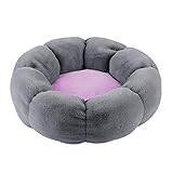 Facai Cama de Gatos y Perros Pequeños, Invierno Cama Redonda para Mascotas, Cojín Extraíble y Lavable, Suave Cama Calentita para Cachorros Gatos Gris S 40cm