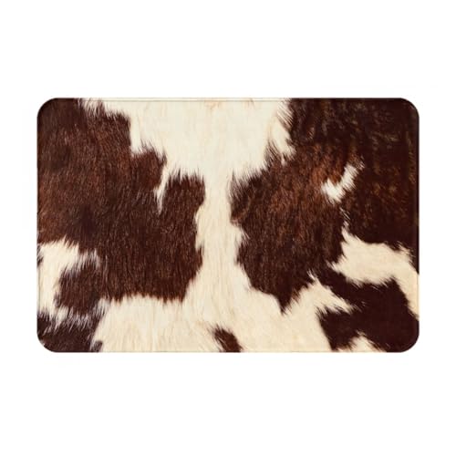shuzapqm Felpudo de Piel de Vaca con Estampado de Animales domésticos, Antideslizante, Lavable, para Interior, de 61 y 40 cm.