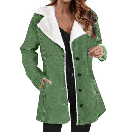 Chaqueta de invierno para mujer, de color sólido, transpirable, de longitud media, verde, 5XL