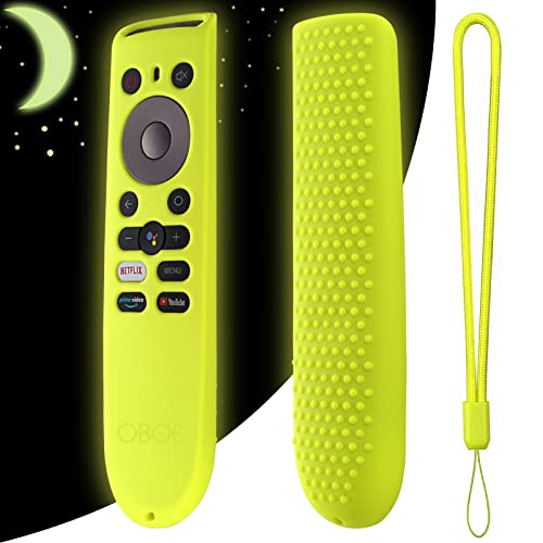 Oboe Silicone Tv Remote Cover Compatible with Oneplus Smart Tv Y1 LED TV Remote Protective Case with Loop (Glow in Dark Green) [Remote NOT Included]