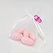 Produktbild in due 10 STÜCK Organzasäckchen 7,5 x 10 cm, weiß - gefüllt mit 5 rosa Taufmandeln & Schnuller als Gastgeschenk zur Taufe oder Geburt