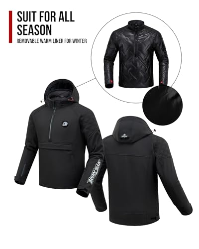 IRON JIA'S Motorradjacke Herren alle Jahreszeiten CE-geeignet,Motorrad jacke Winter mit CE-Schulterpolster und Ellbogenpolster, herausnehmbares Futter zum Schutz vor Kälte und Wind XL