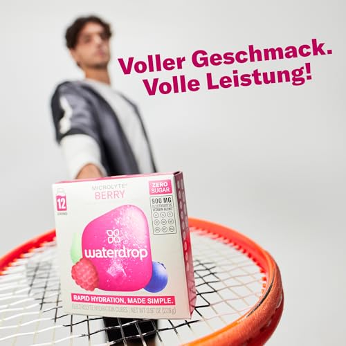 waterdrop® Microlyte Set BERRY - Elektrolyte ohne Zucker - 36 Waterdrop Drop Würfel - Elektrolyte & Vitamine - Getränk zur besseren Wasseraufnahme im Alltag & Sport - zuckerfrei, kalorienfrei & vegan 5
