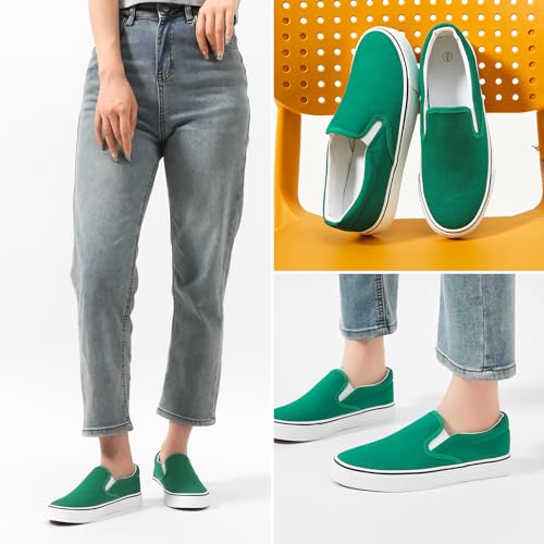 Image of Women's Canvas Slip On Sneakers Non Slip Loafers | low top non slip on walking breathable casual comfortable fashion tennis