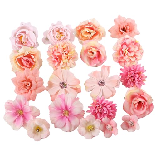 ZYFC 24 PCS Artificial Flower Heads, Assorted Mini Faux Flowers f...