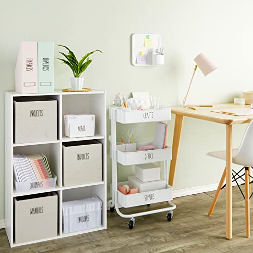 Talented Kitchen 138 Office and Craft Labels for Organizing School Supplies, Household, Work Folders, All Caps Preprinted Stickers for Storage Bins, Basket Organization