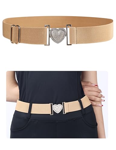 Harrison Howard Elastic Horse Riding Belt with Flat Buckle Stretchable for Horseback Riding Elastic Belt for Women