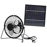 ROMISBABA Ventilador Solar Especial para Mascotas con Placa de Carga Diseño y Ligero Energía Verde Portátil para Enfriamiento Natural