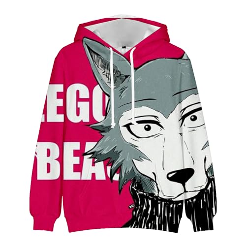 Jilijia Beastars - Sudadera con capucha de anime con estampado 3D de dibujos animados para adultos y niños, Haru/Legoshi, sudadera de manga larga unisex