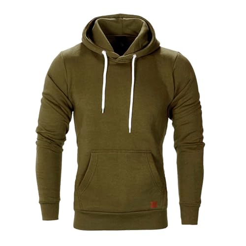 Drawstring Casual Hoodies for Men Long Sleeve Slim Fit Lightweight Hooded Pullover Sweatshirt Fall Winter Basic Tops3