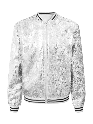 Opiniones de Blazers para Niña más recomendados. 44 iiniim Chaqueta Brillantes para Niñas Blazers de Lentejuelas Brillantes Abrigo con Mangas Laegos Deportes Casual Danza Jacket Outwear 5-16años Plateado B 5-6 años