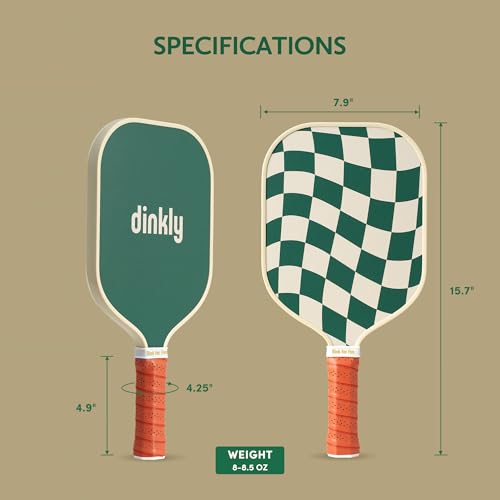 Image of Pickleball Rackets Set of 2, USAPA Approved Graphite & Fiberglass Racket, 2 Paddles, 4 Balls and 1 Portable Carry Bag, Pickle Ball Paddle Gift for Women, Men(Green Check)