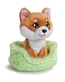 NICI Kuscheltier Hund Shiba Inu 12cm im Körbchen - braun
