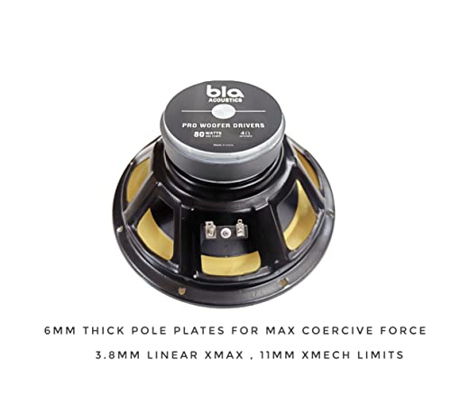 BIA ; ACOUSTICS 8" inch Woofer Speaker Pro Series 80W 4ohm