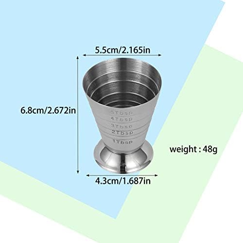 TJXXTJC Stainless Steel 75 ml Jigger Bar Craft Dual Spirit Measure Cup Peg Measuring Cup for Bar Party Wine Cocktail Drink Shaker