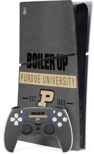 Skinit Decal Gaming Skin Compatible with PS5 Slim Digital Edition Bundle - Officially Licensed Purdue University Purdue Boilers Design