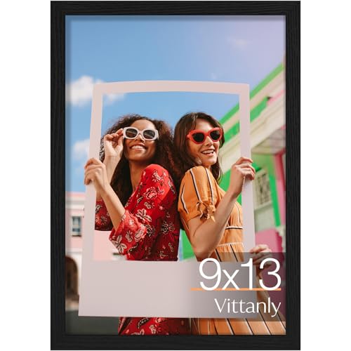 Vittanly 9x13 Picture Frame for Wall or Tabletop Black