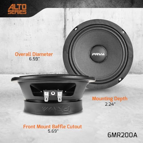 Image of PRV Audio 6MR200A 6 inch Mid Range 8 ohms Pro Audio Speaker 94dB 100 Watts RMS 1.5 inch VC Alto Series (Single)