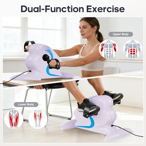 Image of Motorized Exercise Bike for Seniors with Leg Support, Electric Pedal Exerciser for Arm & Leg Exercise Remote Control 10 Adjustable Speeds Forward & Reverse Pedaling LCD Display for Home Use